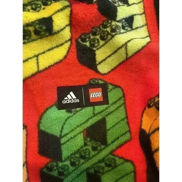 adidas x LEGO Baby Hooded Coverall Romper Winter Zip Fleece 18m Red Boy Girl $65 - Picture 3 of 5